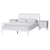 Baxton Studio Lucera 3-Piece Bedroom Set, White, King Baxton Studio restaurant furniture, hotel furniture, commercial furniture, wholesale bedroom furniture, wholesale king, classic king